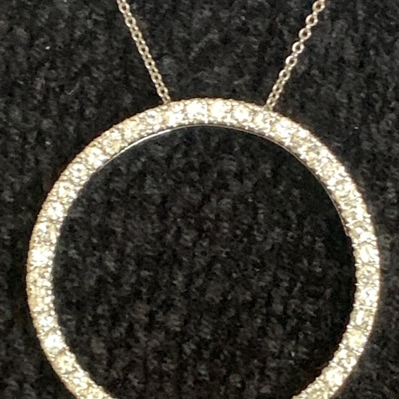 Jewelry - NEW  Sterling Silver .925 CZ Women’s round circle of life Pendant 1.5” diameter